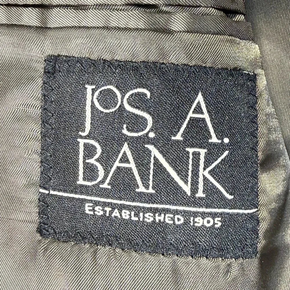 Jos. A. Bank Windowpane Blazer Sport Coat Men 40R Olive Brown 100% Wool 2-Button
